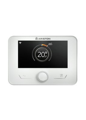 White Ariston heating controller with a digital temperature display